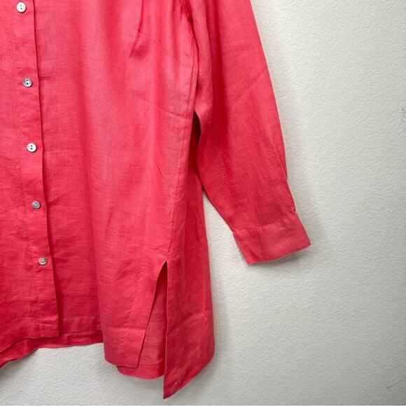 NEW  J.Jill 100% Linen Tunic  Light Papaya  Size 1X - Picture 9 of 14